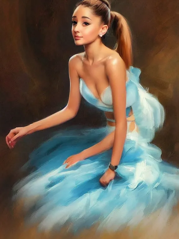 Image similar to Ariana Grande full body painting by Vladimir Volegov,