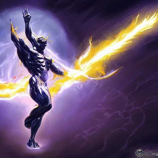 Image similar to the grand herald of the end of time, concept art, grand vision, dynamic pose, holy light