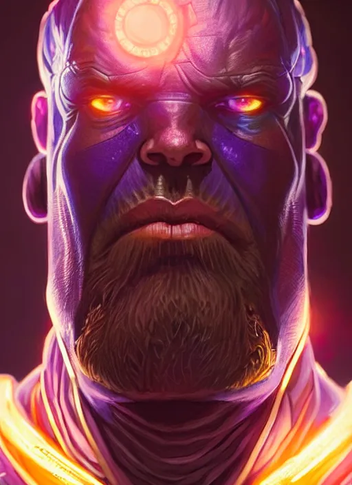 Image similar to portrait of apex legends thanos, intricate, elegant, glowing lights, highly detailed, digital painting, artstation, glamor pose, concept art, smooth, sharp focus, illustration, art by artgerm and greg rutkowski, artey freytag