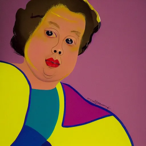 Image similar to colorful and festive cute young plus size todd solondz with tan skin, clear sharp todd solondz face, wearing yellow floral blouse. full body, rich vivid pastel colors, ambient lighting, dynamic lighting, 4 k, atmospheric lighting, painted, intricate, highly detailed by francis bacon and charlie bowater and damien hirst