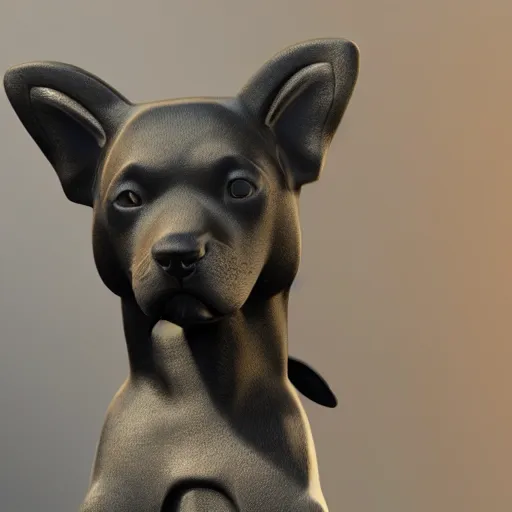 Image similar to puppy as a DJ, statue, 4k, volumetric lighting, hyper realistic