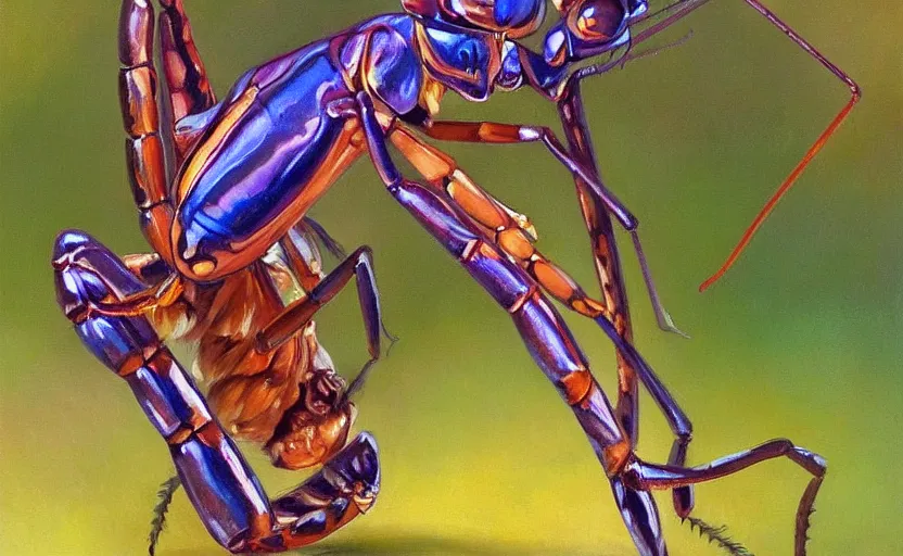 Image similar to Insect Alchemy mantis. By Konstantin Razumov, highly detailded