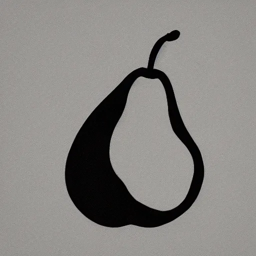 Image similar to pear logo, minimalistic design, banksy, bold, sharp, white background, illustration, by franks stella, by joe baer