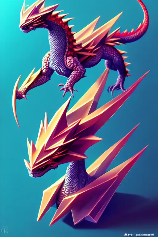 Prompt: isometric Dragon by Artgerm and WLOP, Pixiv