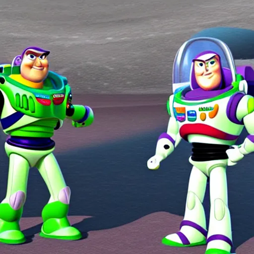 Prompt: buzz lightyear on the moon