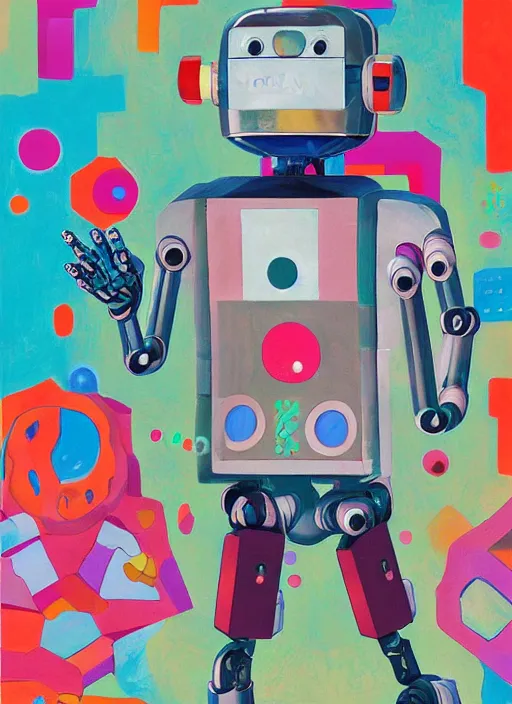 Prompt: professional art magazine photograph of a surreal contemporary art sculpture of a modular robot, by jack gaughan, by hikari shimoda, by masaaki yuasa