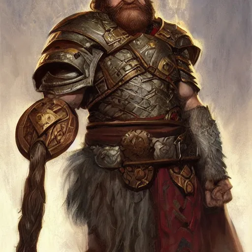 Image similar to the dwarven cleric warrior as a fantasy D&D character, portrait art by Donato Giancola and James Gurney, digital art, trending on artstation