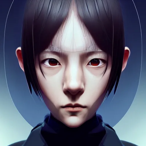 Image similar to symmetry!! portait of serial experiments : lain, sci - fi, intricate, elegant, highly detailed, digital painting, artstation, concept art, smooth, sharp focus, illustration, by bartek fedyczak, erak note, tooth wu, neil richards, kan liu, siwoo kim, jisu choe