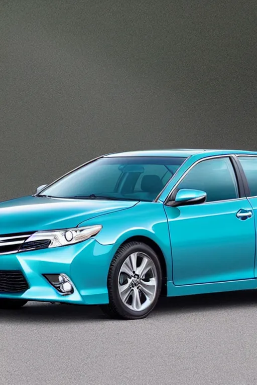 Image similar to toyota camry painted in aqua blue with chrome rims