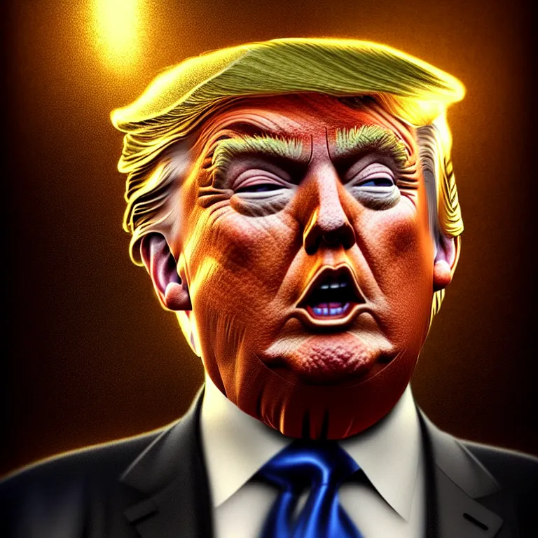 Image similar to epic professional digital art of donald trump, atmospheric lighting, paint and ink, illustrated, detailed, by leesha hannigan, wayne haag, reyna rochin, ignacio fernandez rios, mark ryden, iris van herpen, best on artstation, cgsociety, epic, stunning, gorgeous, much wow, much detail, cinematic, masterpiece