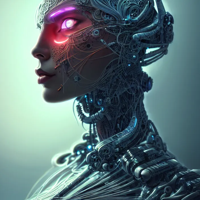 Image similar to organic cyborg, diffuse lighting, fantasy, intricate, elegant, highly detailed, lifelike, photorealistic, digital painting, artstation, illustration, concept art, smooth, sharp focus