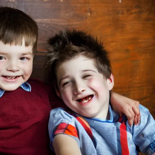 Prompt: drunk kid smiling to the camera.