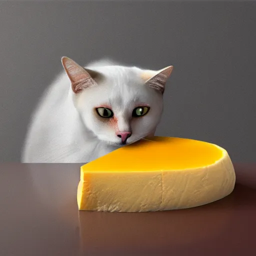 Prompt: cat made from cheese, photorealistic, 4 k