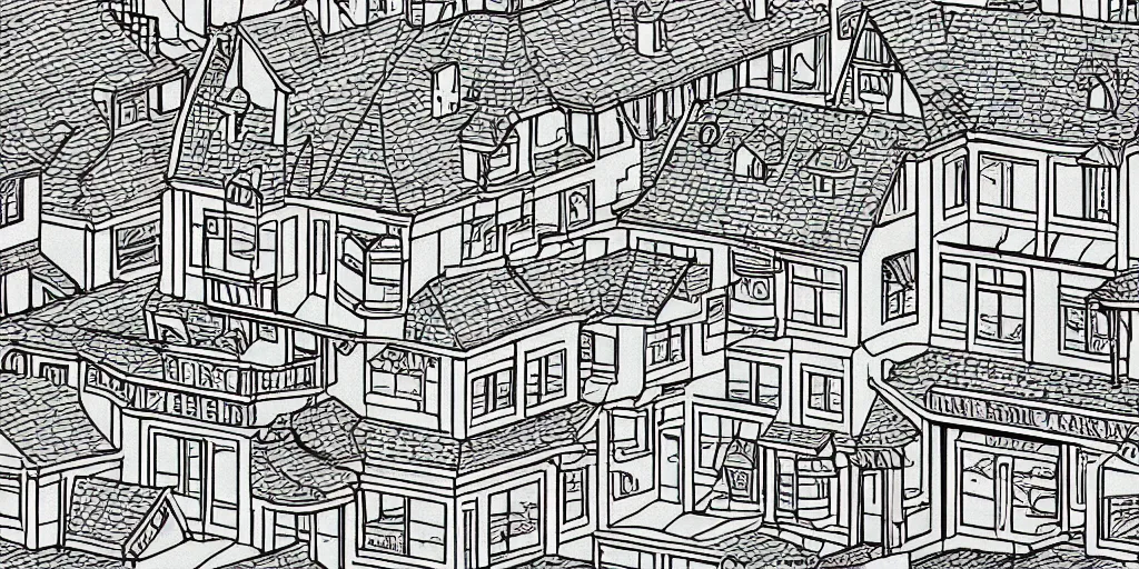 Prompt: the simpsons drawn in the style of M C escher, stairs, Tessellating shapes