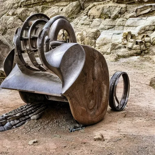 Image similar to ancient metal machine from 9 0 0 million years ago baffles modern archeologists, award winning photo
