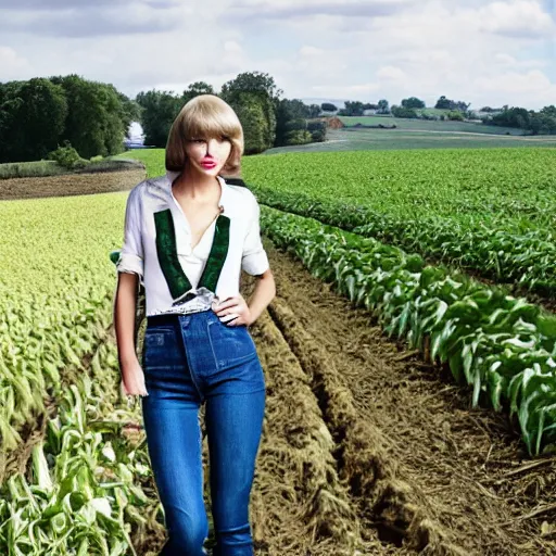 Prompt: Taylor Swift farmer