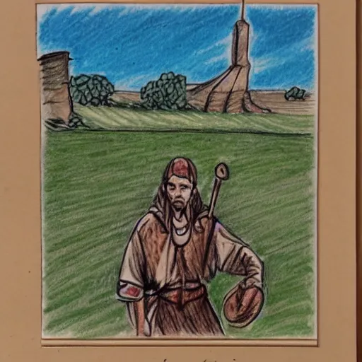 Image similar to hand drawn sketch of the keeper of the plains in Wichita