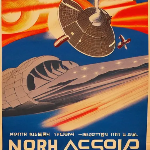 Image similar to [North Korean space mission, 1950 poster, very detailed, cinematic lighting, matte, sharp, photography]