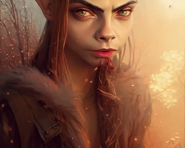 Image similar to highly detailed portrait of cara delevingne as a bald elf, in gta v, stephen bliss, unreal engine, fantasy art by greg rutkowski, loish, rhads, ferdinand knab, makoto shinkai and lois van baarle, ilya kuvshinov, rossdraws, tom bagshaw, global illumination, radiant light, detailed and intricate environment