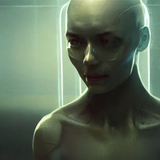 Image similar to centered rule of thirds 5 0 mm film still of the hyperintelligent technological singularity soul, 3 d render octane, sharp focus, art by greg rutkowski