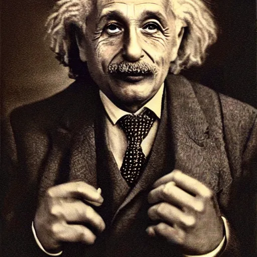 Prompt: billionaire einstein portrait