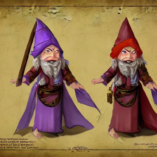 Prompt: female gnome sorcerer dungeons and dragons concept art