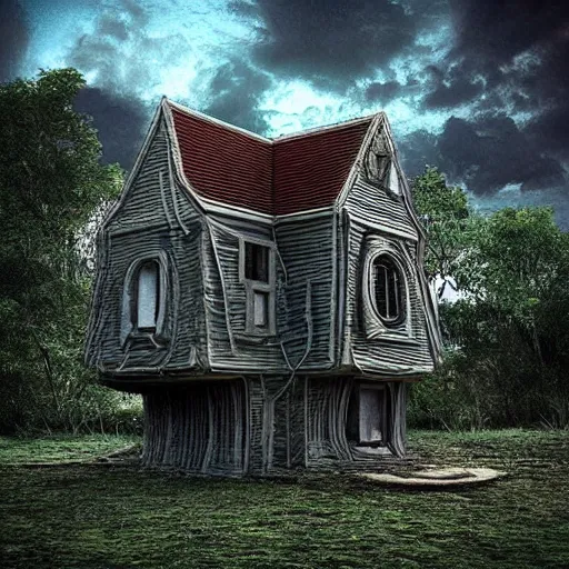 Prompt: “ very photorealistic photo of an alien house from another planet, award - winning details ”