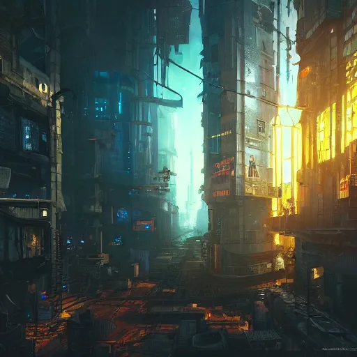 Image similar to rpg battlemap of a cyberpunk city, greg rutkowski, dramatic lighting, overhead, beautiful lighting