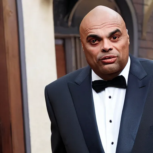 Image similar to Charles Barkley as the Godfather, very detailed, 8k