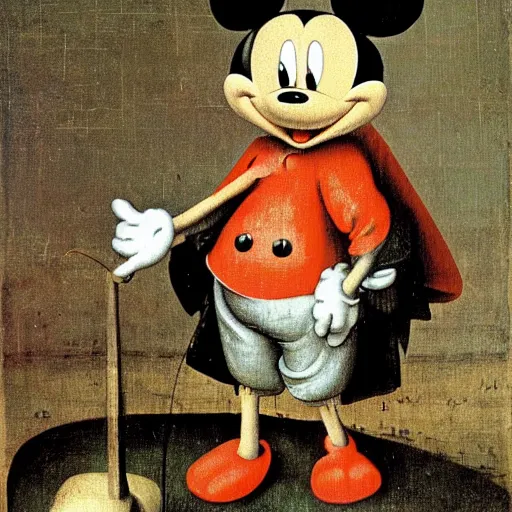 Image similar to micky mouse by hieronymus bosch,