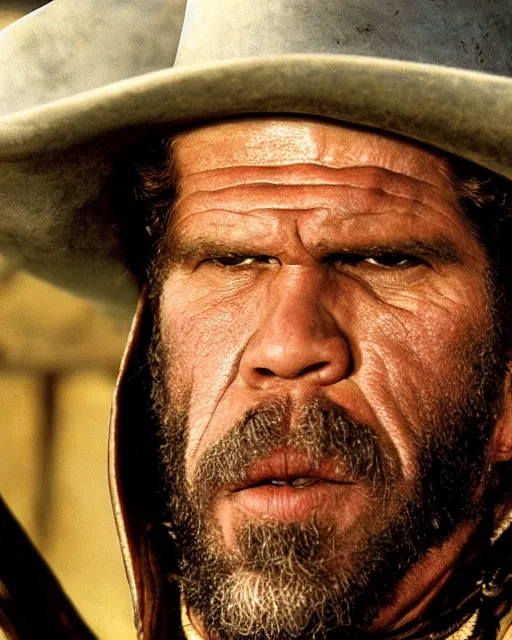 Image similar to film still close up shot of ron perlman in the movie a fistful of dollars. photographic, photography