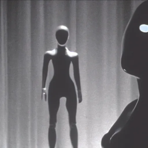 Image similar to movie still of the alien girl, cinematic composition, cinematic light, by david lynch and dario argento