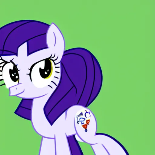 Image similar to Rarity from My Little Pony: Friendship is Magic drawn in the style of The Simpsons