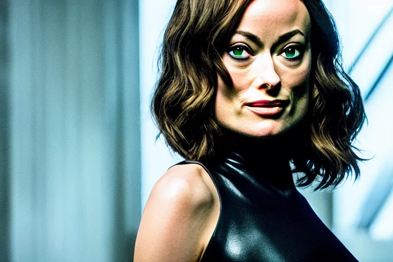 Image similar to 4 k still of olivia wilde as selina kyle, detailed, photorealistic