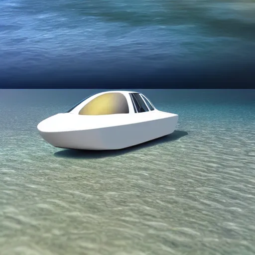 Prompt: a hamster inspired speed boat in the ocean, 4 k, highly - detailed, concept render art