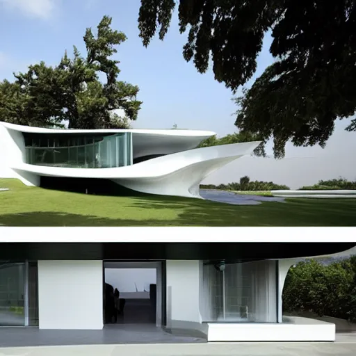 Image similar to house designed by zaha hadid