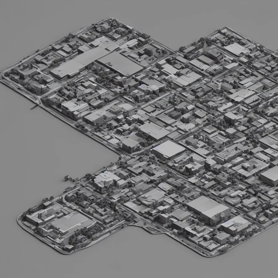 Prompt: isometric view, 3 d render, studio lighting, wood and paper, low contrast, dark background, highly detailed, single building, single plot, circular shape, courtyard, the loop, apple campus, medium height, tree