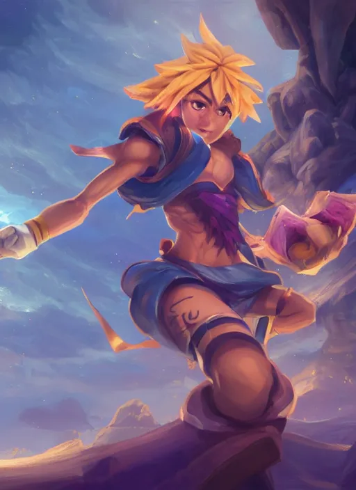 Image similar to taliyah, from league of legends, with abs, aesthetic, cosplay, exhibant au naturel, symmetrical body, hyper detailed, digital art, trending in artstation, cinematic lighting, studio quality, smooth render, unreal engine 5 rendered, octane rendered, art style by klimt and nixeu and ian sprigger and wlop and krenz cushart