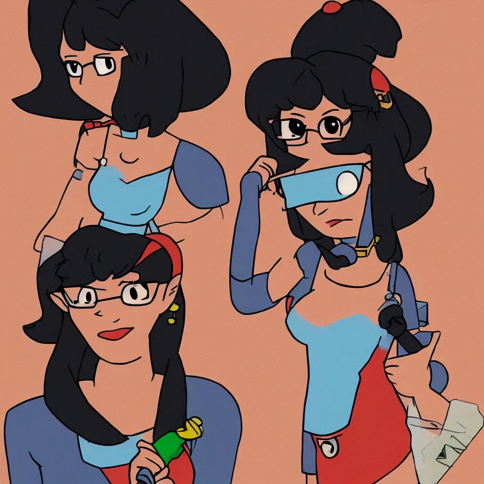 Image similar to tina from bobs burger, stylized as from the video game zelda ocarina of time, n 6 4 graphics