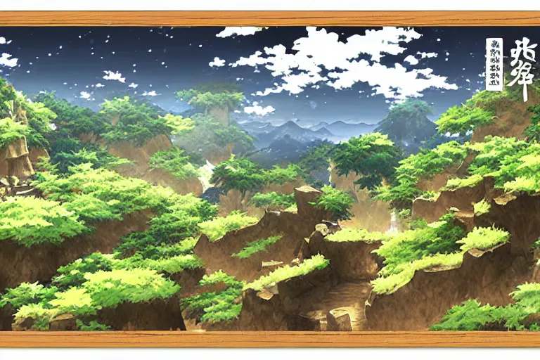 Image similar to mushoku tensei landscape art