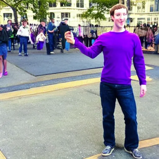 Image similar to Mark Zuckerberg as Waluigi