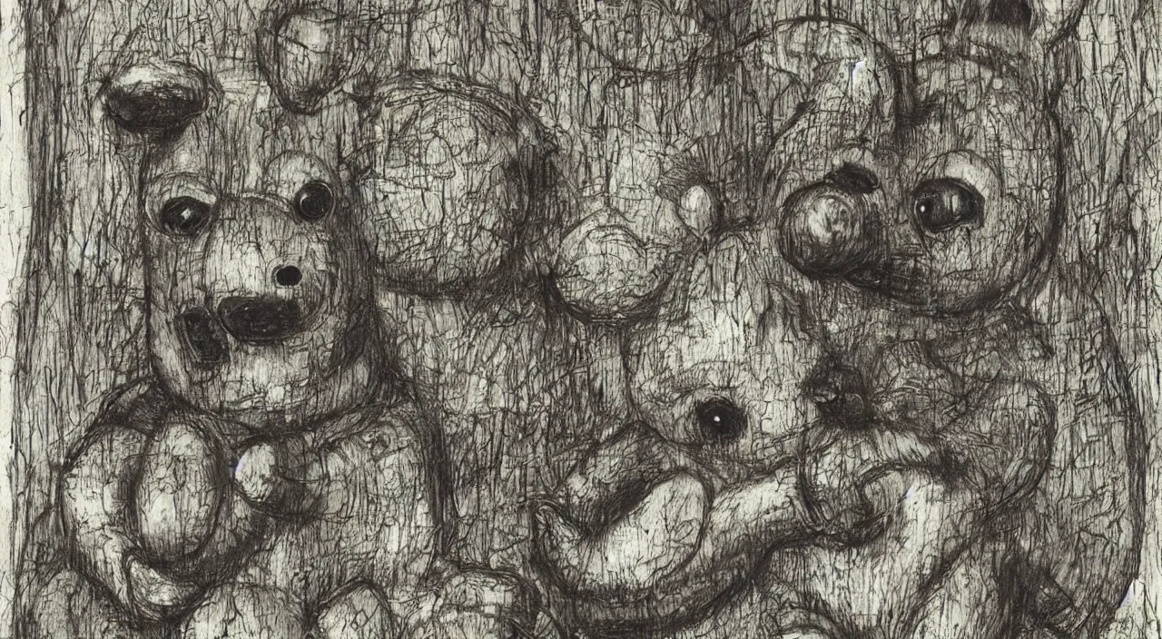 Image similar to Vinnie the Pooh by H. R. Giger