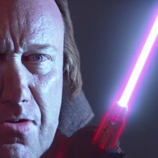 Image similar to alex jones in star wars as a sith, cinematic scene, cinematic lighting, 1 4 mm