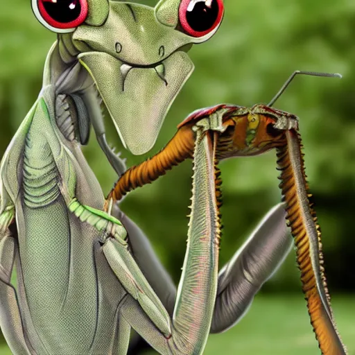 Image similar to praying mantis fursona at a furry convention