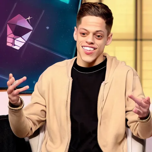 Prompt: pete davidson telling someone about the ethereum merge how cool it is, it's going to be so cool, you need to buy eth now, this is financial advice he says urgently