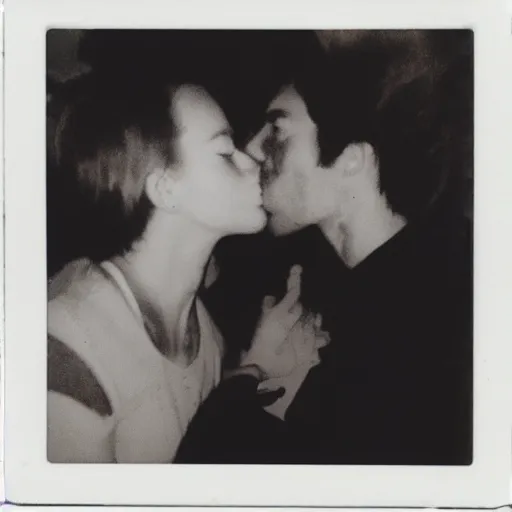 Prompt: Polaroid photo of Mario kissing Shadow on the lips, award winning