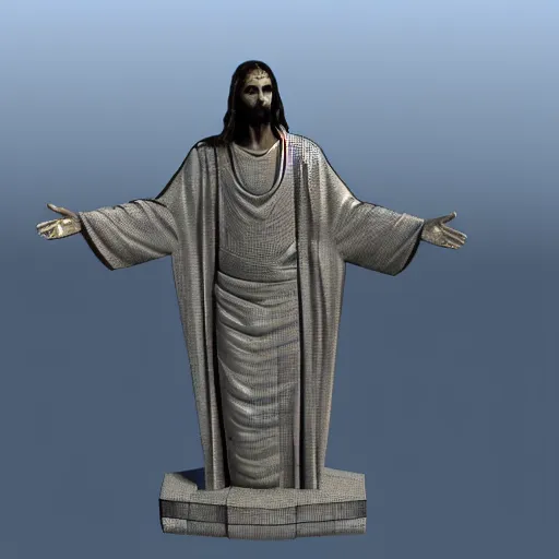 Image similar to cyberpunk christ the redeemer, 3 d render