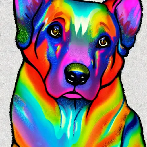 Image similar to rainbow cosmic dog