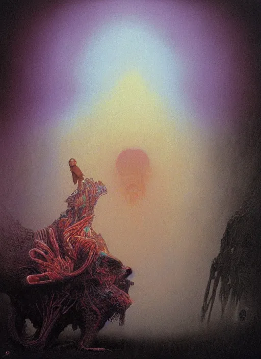 Image similar to alex jones by zdzislaw beksinski and lisa frank