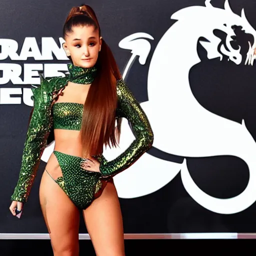 Image similar to ariana grande in a dragon suit